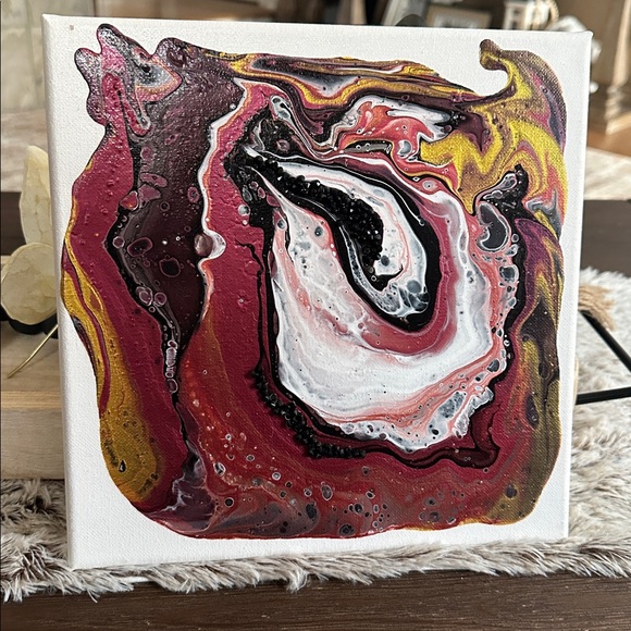 Hand made original multi color abstract acrylic on canvas wall decor painting - Picture 6 of 14